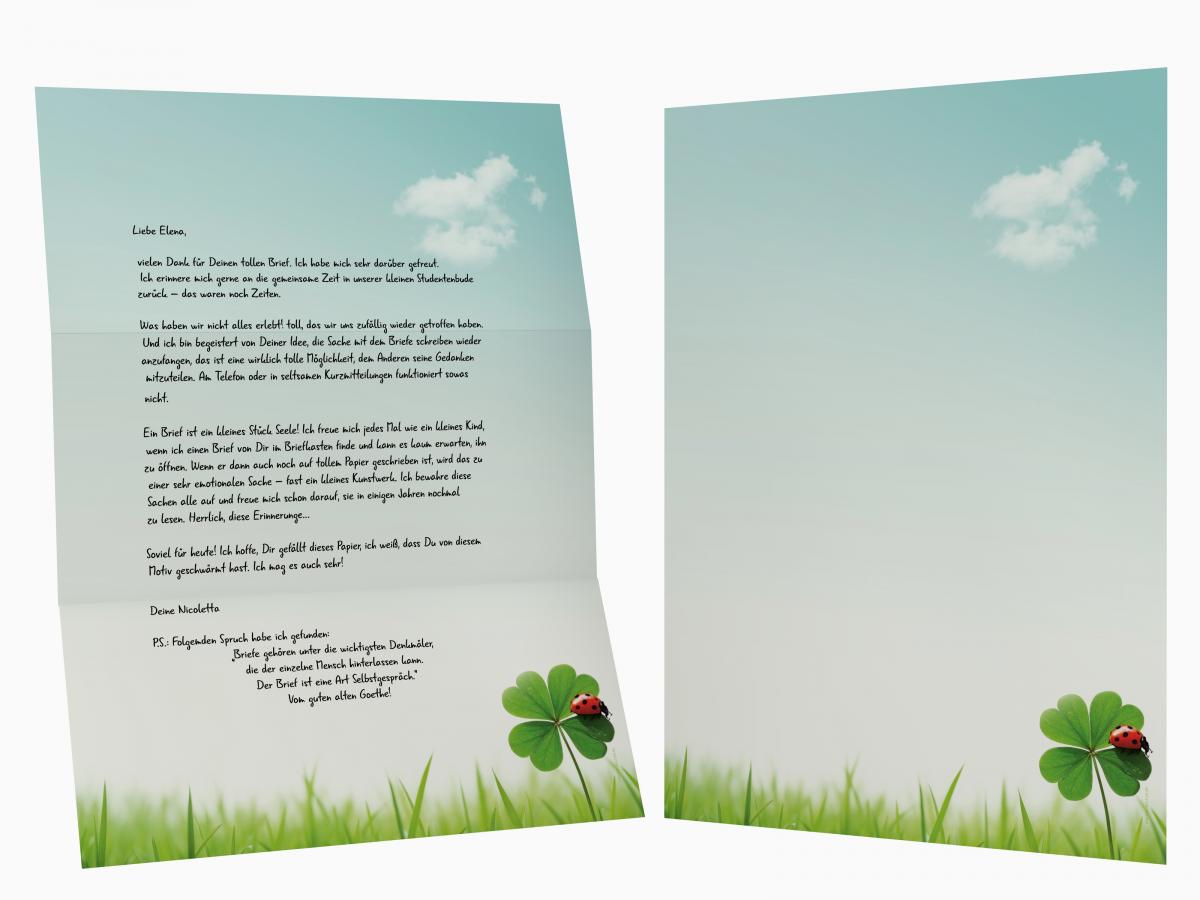 Motivpapier Kleeblatt Briefpapier mit Motiv